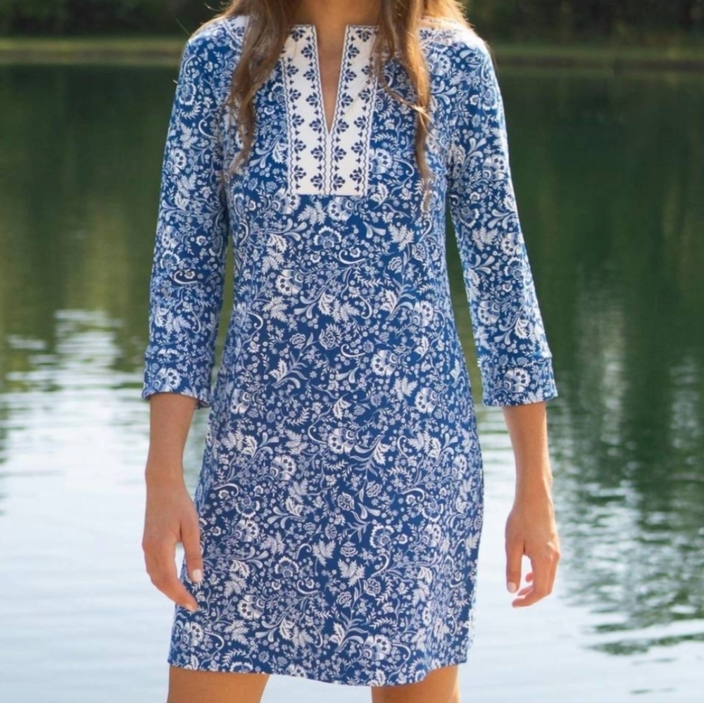 New CABANA LIFE Embroidered Tunic Dress in Aspen